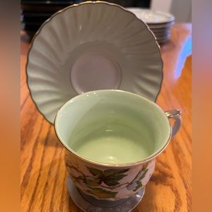 Old Foley James Kent Ltd. Vintage teacup and saucer. Mint green